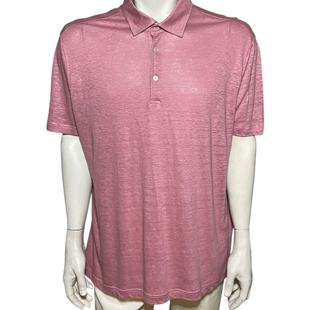 Loro Piana Pink Linen Polo Shirt